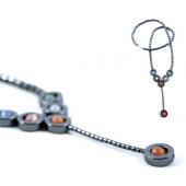 Opal Beads Style Hematite Choker Collar Fashion Necklace